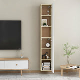NNEVL TV Cabinets 2 pcs White and Sonoma Oak 30.5x30x90 cm Chipboard