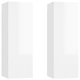 NNEVL TV Cabinets 2 pcs High Gloss White 30.5x30x90 cm Chipboard