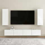 NNEVL TV Cabinets 2 pcs High Gloss White 30.5x30x90 cm Chipboard