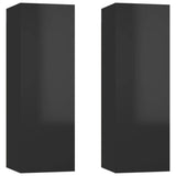 NNEVL TV Cabinets 2 pcs High Gloss Black 30.5x30x90 cm Chipboard