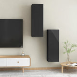 NNEVL TV Cabinets 2 pcs High Gloss Black 30.5x30x90 cm Chipboard