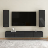 NNEVL TV Cabinets 2 pcs High Gloss Black 30.5x30x90 cm Chipboard
