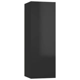 NNEVL TV Cabinets 2 pcs High Gloss Black 30.5x30x90 cm Chipboard
