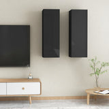 NNEVL TV Cabinets 2 pcs High Gloss Black 30.5x30x90 cm Chipboard