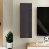 NNEVL TV Cabinet High Gloss Grey 30.5x30x90 cm Chipboard