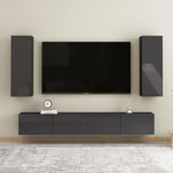 NNEVL TV Cabinet High Gloss Grey 30.5x30x90 cm Chipboard