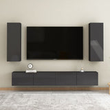 NNEVL TV Cabinets 2 pcs High Gloss Grey 30.5x30x90 cm Chipboard