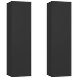 NNEVL TV Cabinets 2 pcs Black 30.5x30x110 cm Chipboard
