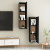 NNEVL TV Cabinets 2 pcs Black 30.5x30x110 cm Chipboard