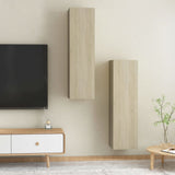NNEVL TV Cabinets 2 pcs Sonoma Oak 30.5x30x110 cm Chipboard