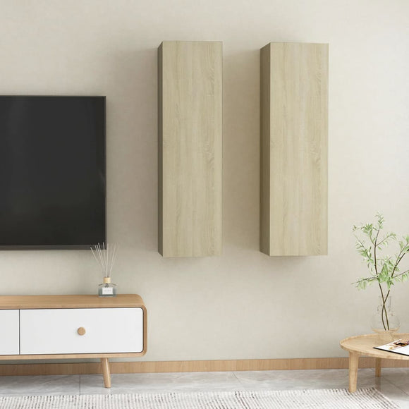 NNEVL TV Cabinets 2 pcs Sonoma Oak 30.5x30x110 cm Chipboard
