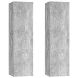 NNEVL TV Cabinets 2 pcs Concrete Grey 30.5x30x110 cm Chipboard