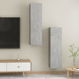 NNEVL TV Cabinets 2 pcs Concrete Grey 30.5x30x110 cm Chipboard