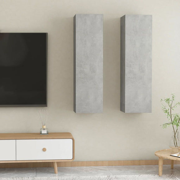 NNEVL TV Cabinets 2 pcs Concrete Grey 30.5x30x110 cm Chipboard