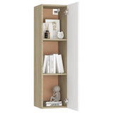 NNEVL TV Cabinet White and Sonoma Oak 30.5x30x110 cm Chipboard