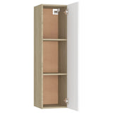 NNEVL TV Cabinet White and Sonoma Oak 30.5x30x110 cm Chipboard