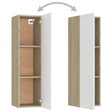 NNEVL TV Cabinet White and Sonoma Oak 30.5x30x110 cm Chipboard