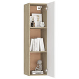NNEVL TV Cabinets 2 pcs White and Sonoma Oak 30.5x30x110 cm Chipboard