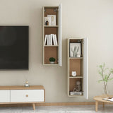 NNEVL TV Cabinets 2 pcs White and Sonoma Oak 30.5x30x110 cm Chipboard