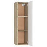 NNEVL TV Cabinets 2 pcs White and Sonoma Oak 30.5x30x110 cm Chipboard