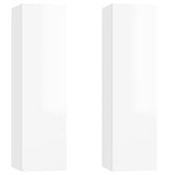 NNEVL TV Cabinets 2 pcs High Gloss White 30.5x30x110 cm Chipboard