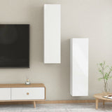 NNEVL TV Cabinets 2 pcs High Gloss White 30.5x30x110 cm Chipboard