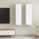 NNEVL TV Cabinets 2 pcs High Gloss White 30.5x30x110 cm Chipboard