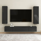 NNEVL TV Cabinet High Gloss Black 30.5x30x110 cm Chipboard