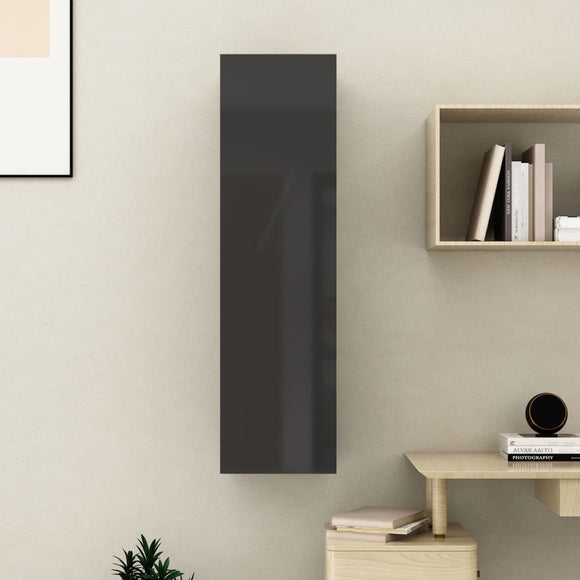 NNEVL TV Cabinet High Gloss Black 30.5x30x110 cm Chipboard