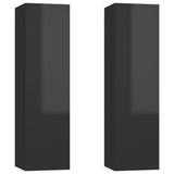NNEVL TV Cabinets 2 pcs High Gloss Black 30.5x30x110 cm Chipboard