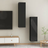 NNEVL TV Cabinets 2 pcs High Gloss Black 30.5x30x110 cm Chipboard