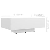 NNEVL Coffee Table White 85x55x31 cm Chipboard