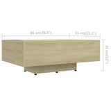 NNEVL Coffee Table Sonoma Oak 85x55x31 cm Chipboard