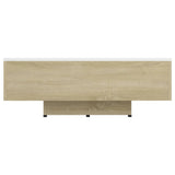 NNEVL Coffee Table White and Sonoma Oak 85x55x31 cm Chipboard