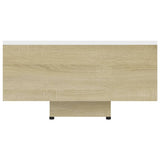NNEVL Coffee Table White and Sonoma Oak 85x55x31 cm Chipboard
