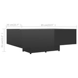 NNEVL Coffee Table High Gloss Black 85x55x31 cm Chipboard
