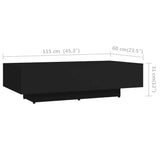 NNEVL Coffee Table Black 115x60x31 cm Chipboard