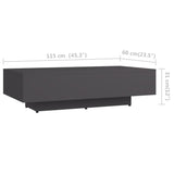 NNEVL Coffee Table Grey 115x60x31 cm Chipboard