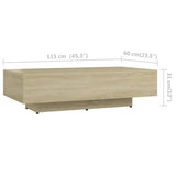 NNEVL Coffee Table Sonoma Oak 115x60x31 cm Chipboard