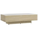NNEVL Coffee Table White and Sonoma Oak 115x60x31 cm Chipboard