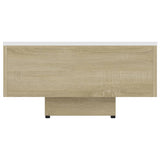 NNEVL Coffee Table White and Sonoma Oak 115x60x31 cm Chipboard
