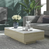NNEVL Coffee Table White and Sonoma Oak 115x60x31 cm Chipboard