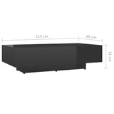 NNEVL Coffee Table High Gloss Black 115x60x31 cm Chipboard
