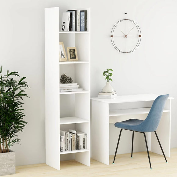 NNEVL Book Cabinet White 40x35x180 cm Chipboard