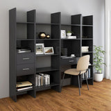 NNEVL Book Cabinet Grey 40x35x180 cm Chipboard