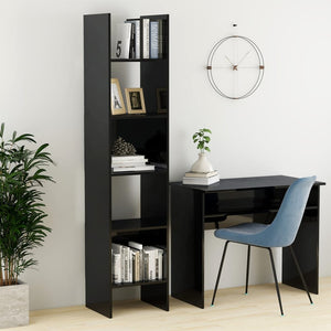 NNEVL Book Cabinet High Gloss Black 40x35x180 cm Chipboard