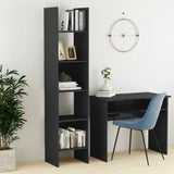 NNEVL Book Cabinet High Gloss Grey 40x35x180 cm Chipboard
