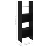 NNEVL Book Cabinet Black 60x35x180 cm Chipboard