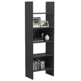 NNEVL Book Cabinet Grey 60x35x180 cm Chipboard