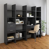 NNEVL Book Cabinet Grey 60x35x180 cm Chipboard